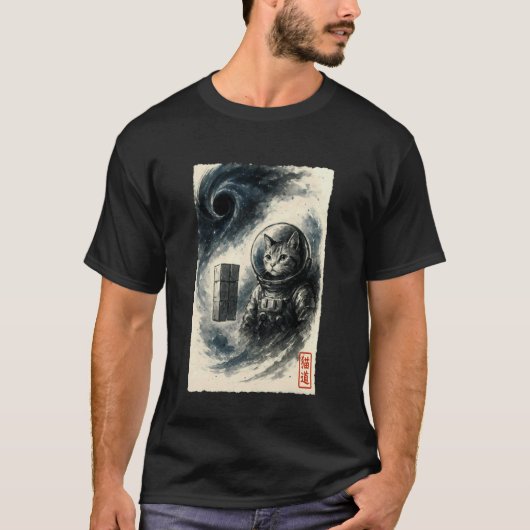 T-shirt Drôle Kit Astronaute Chat Interstellaire Espace Sc (Devant)