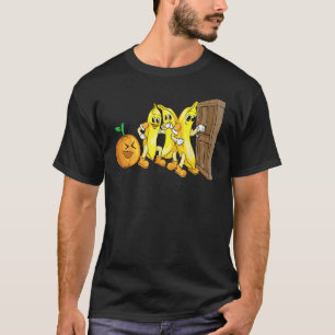 T-shirt Drôle Knock Knock 3 Bananes Et Fruit Cool Orange
