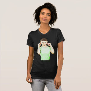 T-shirt Drôle La Dame Faisant Des Visages Humoristique Che