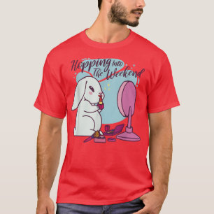 T-shirt Drôle lapin maquillage miroir lapin 