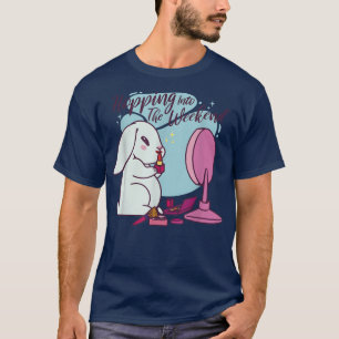 T-shirt Drôle lapin maquillage miroir lapin
