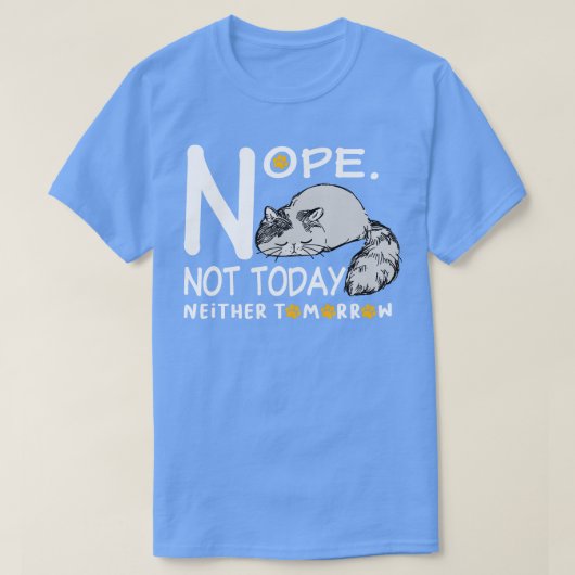 T-shirt Drôle Lazy Bored Chat (Design devant)