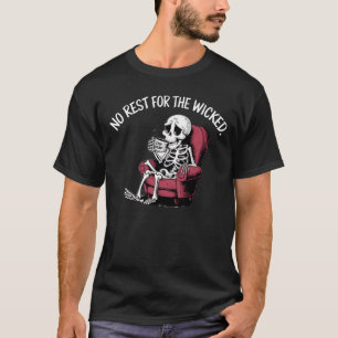 T-shirt Drôle Lazy Skeleton Design Cadeau