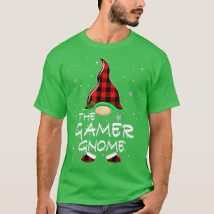 T-shirt Drôle Le Buffle Rouge Gnome Plaid Pajam Noël
