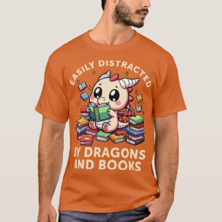 T-shirt Drôle Lecture Dragon Livre Lover Bookworm Femmes G
