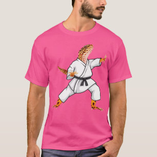 T-shirt Drôle Leopard Gecko Faire Karate Samurai Ni