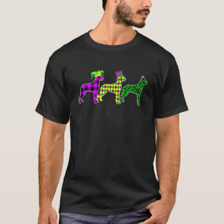 T-shirt Drôle Léopard Plaid Mardi Gras Dane Chien Chien Ch