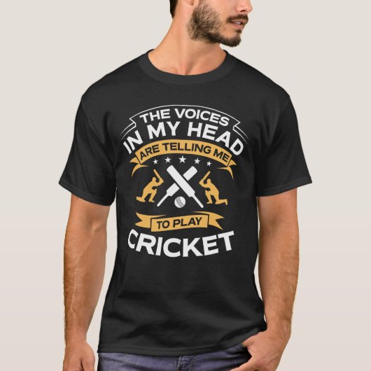 T-shirt Drôle les voix dans mon cricket principal (Devant)