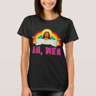 T-shirt Drôle LGBT Ah Homme Jésus Gay pride Arc-en-ciel