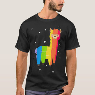 T-shirt Drôle LGBT Llama Gay Lesbian Rainbow