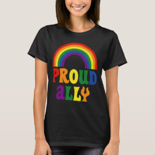 T-shirt Drôle LGBT Rainbow Pride Fière Ally Cadeau