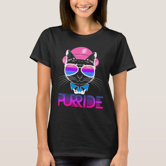 T-shirt drôle LGBTQ de Purride de chat bisexuel de (Devant)