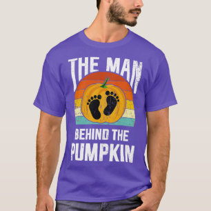 T-shirt Drôle l'homme derrière la grossesse citrouille hal