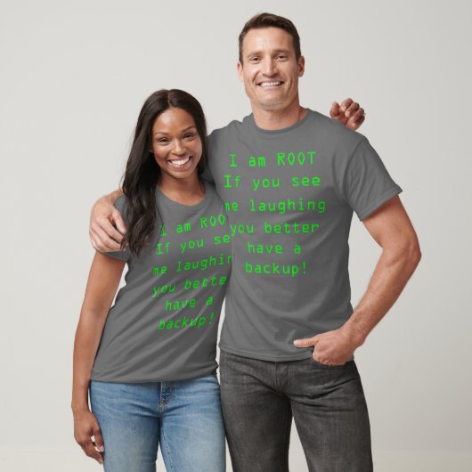 T-shirt Drôle Linu s Je suis Root Sudo Backup (Unisexe)