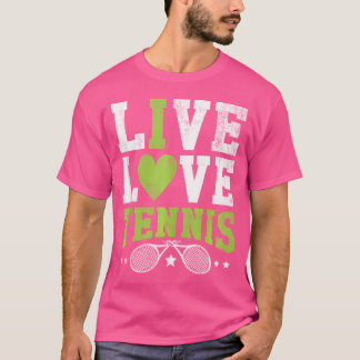 T-shirt Drôle Live Love Tennis Femmes Et Hommes Tennis Jou