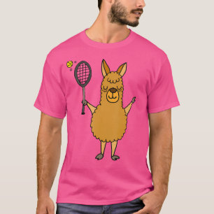 T-shirt Drôle Llama Jouer Au Tennis