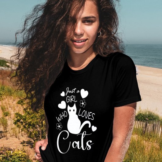 T-shirt Drôle Love chat mignon Typographie de dessin T-shi