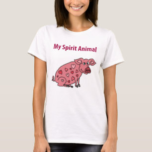 T-shirt Drôle ma bande dessinée animale de porc d'esprit