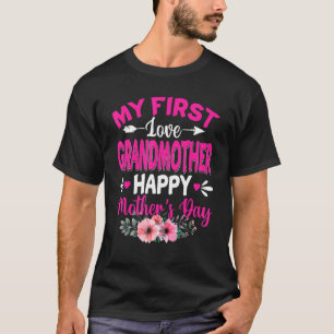 T-shirt Drôle Ma Première Amour Grand-mère Mère Fleur Mign