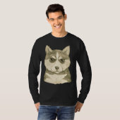 T-shirt Drôle Mad Husky Visage Idée mignonne pour chien (Devant entier)