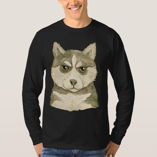 T-shirt Drôle Mad Husky Visage Idée mignonne pour chien (Devant)