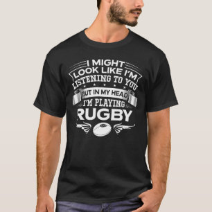 T-shirt Drôle mais dans ma tête je joue au rugby