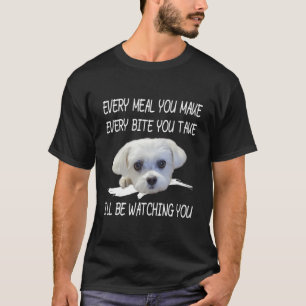 T-shirt Drôle Maltais Chien regardant propriétaire Citatio