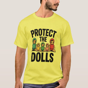 T-shirt drôle maman papa protéger les poupées