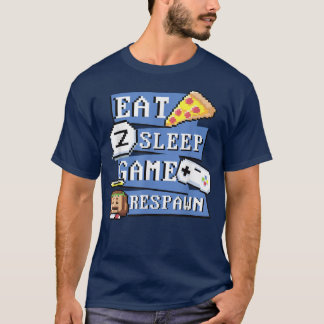 T-shirt Drôle Manger Pizza Jeu De Sommeil Respecté Pour Je