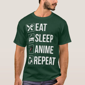 T-shirt Drôle Manger Sleep Anime Répéter T