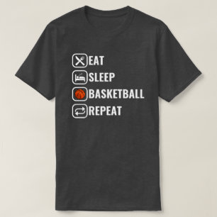 T-shirt Drôle Manger Sleep Basketball Répétition