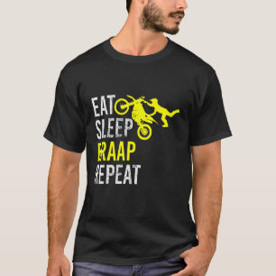 T-shirt Drôle Manger Sleep Braap Répéter Dirt Vélo