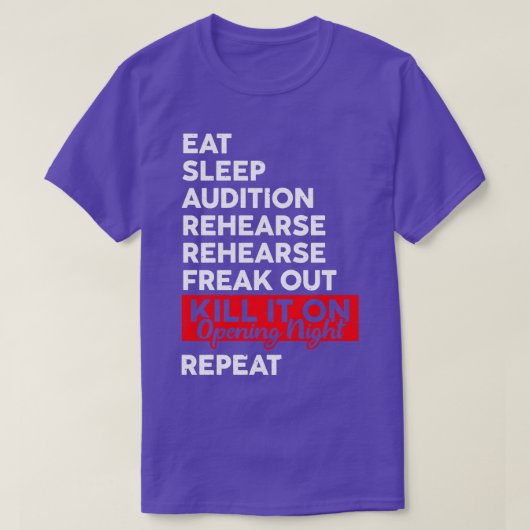 T-shirt Drôle Manger Sleep Kill It on Ouverture Nuit (Design devant)