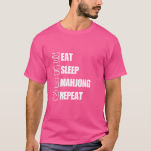 T-shirt Drôle Manger Sleep Mahjong Répétition