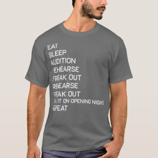 T-shirt Drôle Manger Sleep Théâtre Geek Nerd Broadway Musi