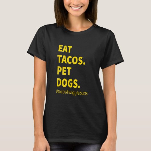 T-shirt Drôle Manger Tacos Pet Dogs tacos wigglebutts Vint (Devant)