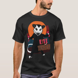 T-shirt Drôle Manger Trash Graphique Possum Dumbbell Exerc
