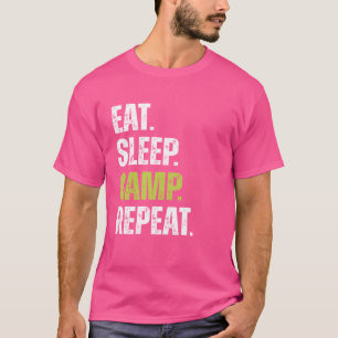T-shirt Drôle Mangez le camp de sommeil Répétez l'amant du