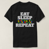 T-shirt Drôle Mangez Le Sommeil Construire Répéter Les Blo (Design devant)