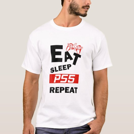 T-shirt Drôle Mangez Sleep PS5 Répéter Cadeau Pour Lover V (Devant)