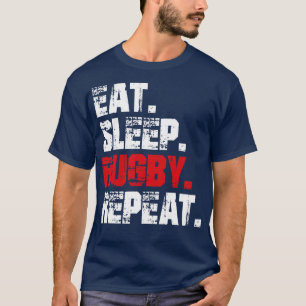 T-shirt Drôle Mangez Sleep Rugby Répéter Sport Rugby Lover