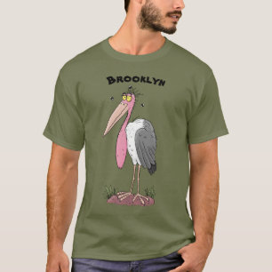 T-shirt Drôle marabou cigogne caricature oiseau