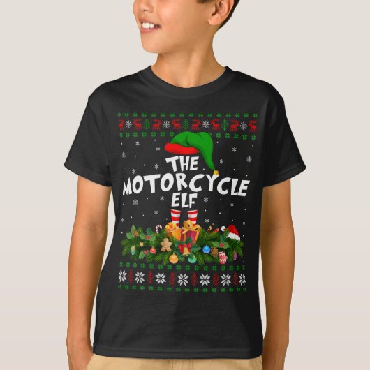 T-shirt Drôle Matching Famille laid La Moto Elf Chri (Devant)