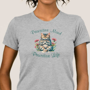 T-shirt Drôle Méditation Cat Inspirationnel Positif Citati