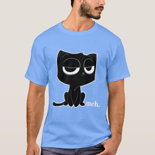 T-shirt Drôle Meh Chat non impressionné Chat garçon (Devant)