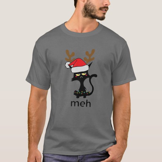 T-shirt Drôle Meh Chat pour Amoureux de les chats laides N (Devant)