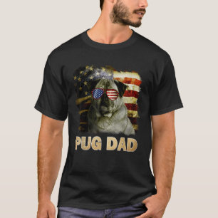 T-shirt Drôle meilleur Carlin papa jamais drapeau américai