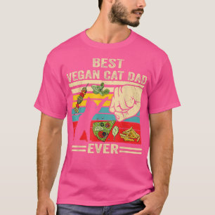 T-shirt Drôle meilleur végan papa chat jamais amoureux des