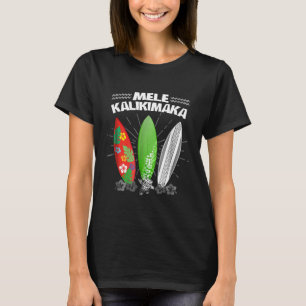 T-shirt Drôle Mele Kalikimaka Chemise Surf Tee