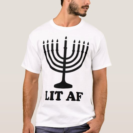 T-shirt Drôle menorah Hanoukka chanukah illuminé férié (Devant)